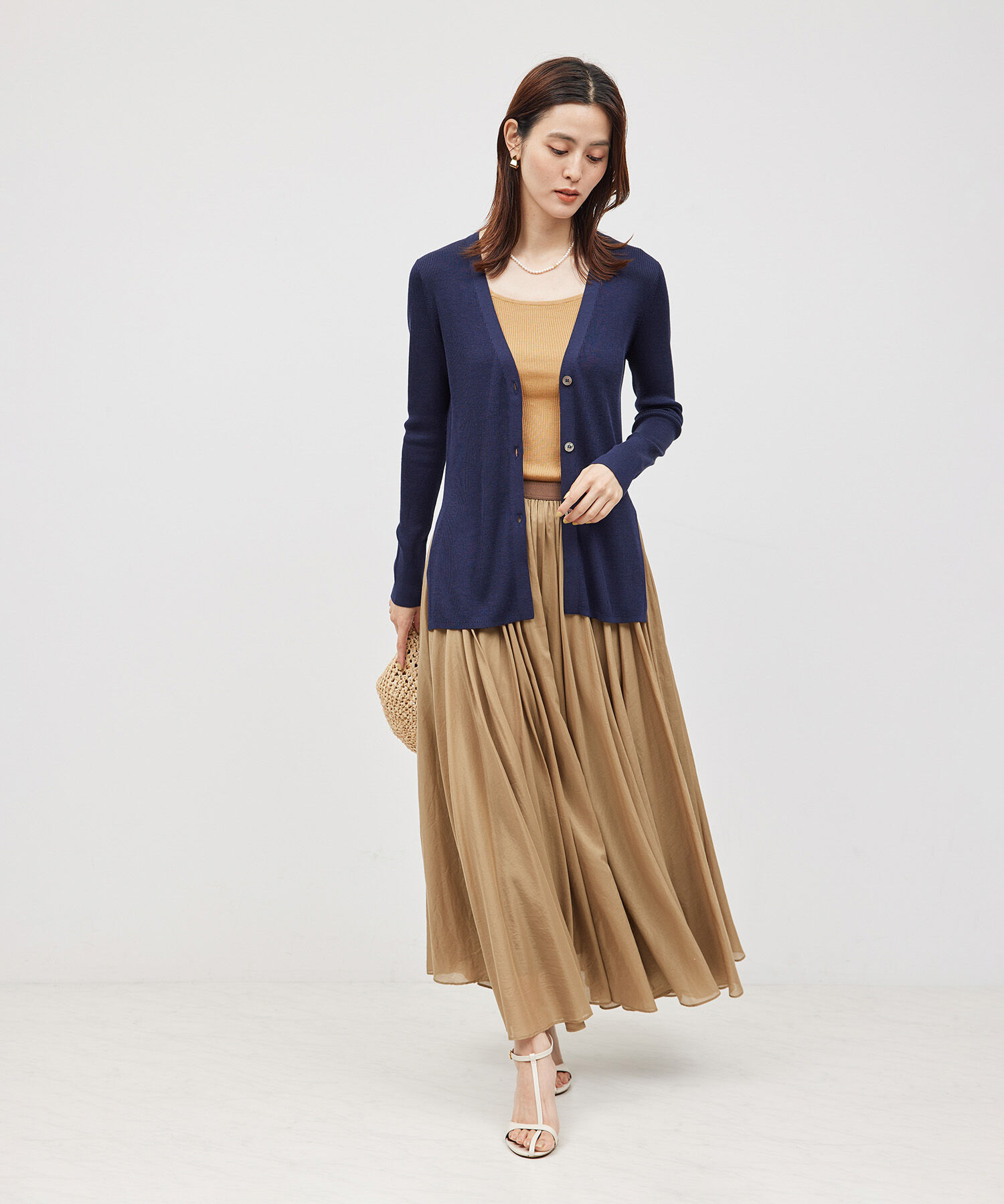 ROPE「【スキンニット】シルク100％タンクトップ/洗える」|タンクトップ|