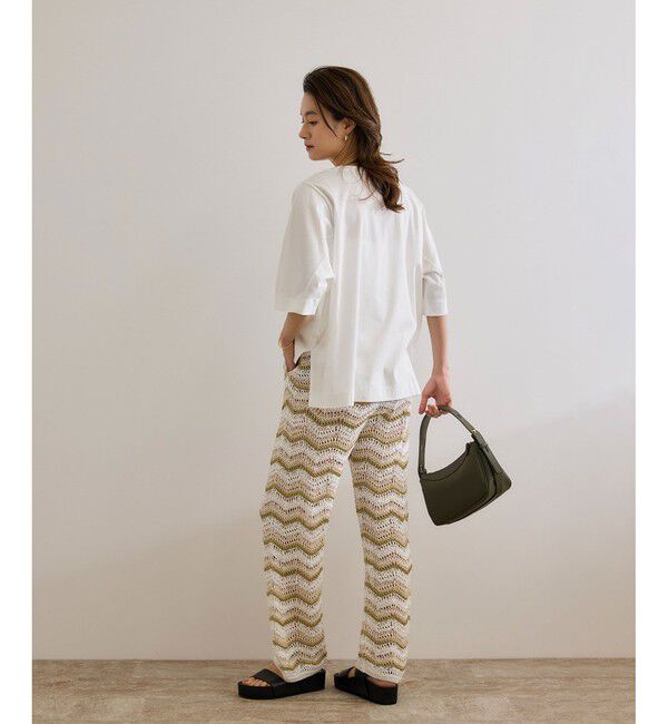 ROPE「【洗える・ナノシア加工】スムース半袖 Aラインカットソー」|Tシャツ・カットソー|