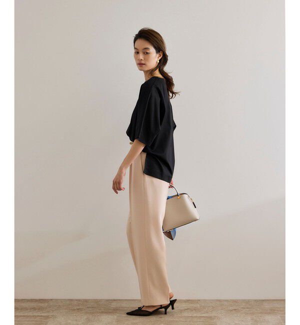 ROPE「【洗える・ナノシア加工】スムース半袖 Aラインカットソー」|Tシャツ・カットソー|