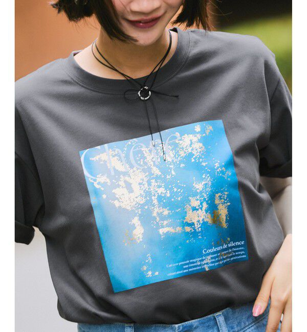 VIS「【接触冷感】箔グラフィックアートTシャツ」|Tシャツ・カットソー|