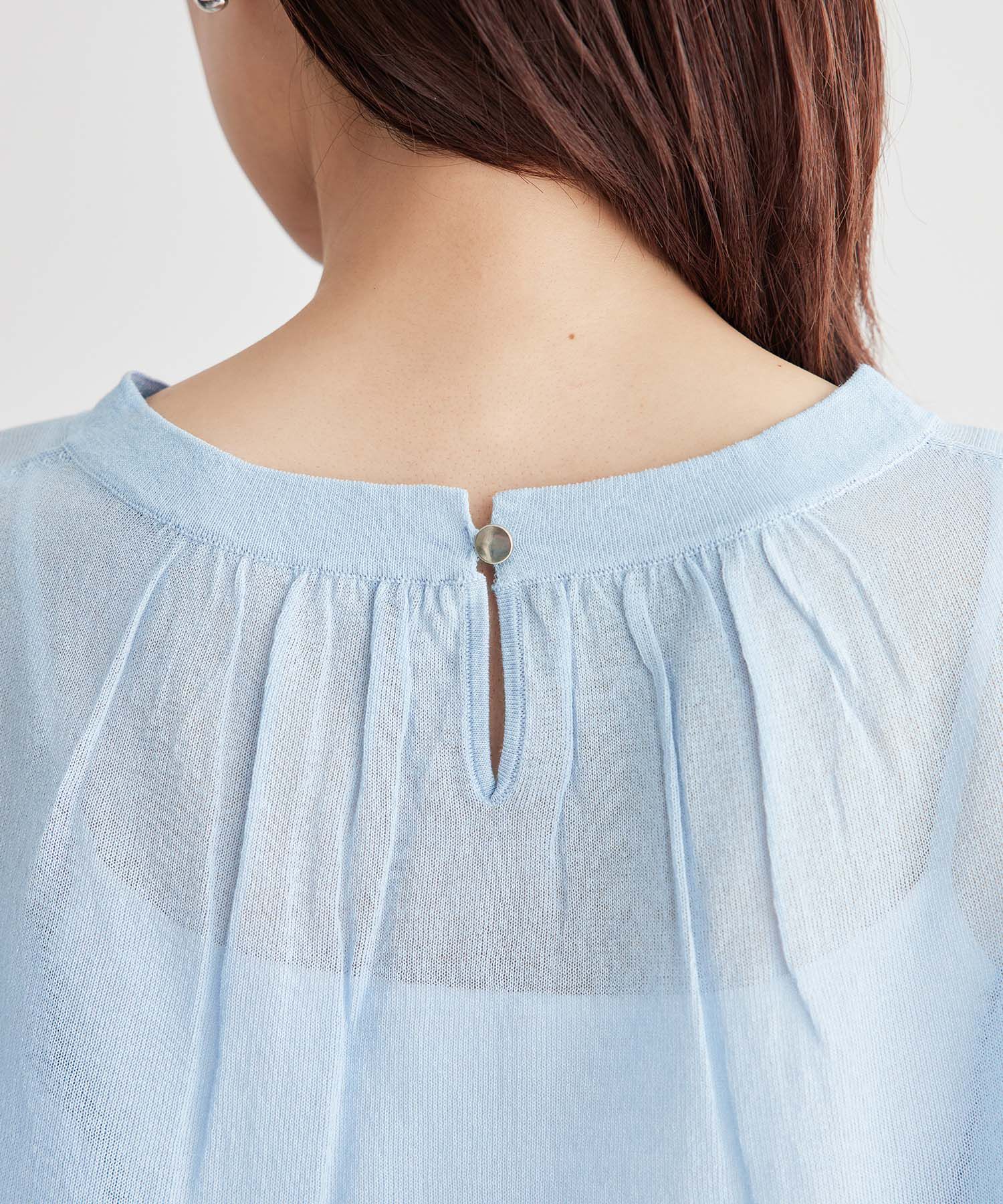 Rope&rsquo;Picnic「襟ギャザーシアーニットプルオーバー」|ニット・セーター|