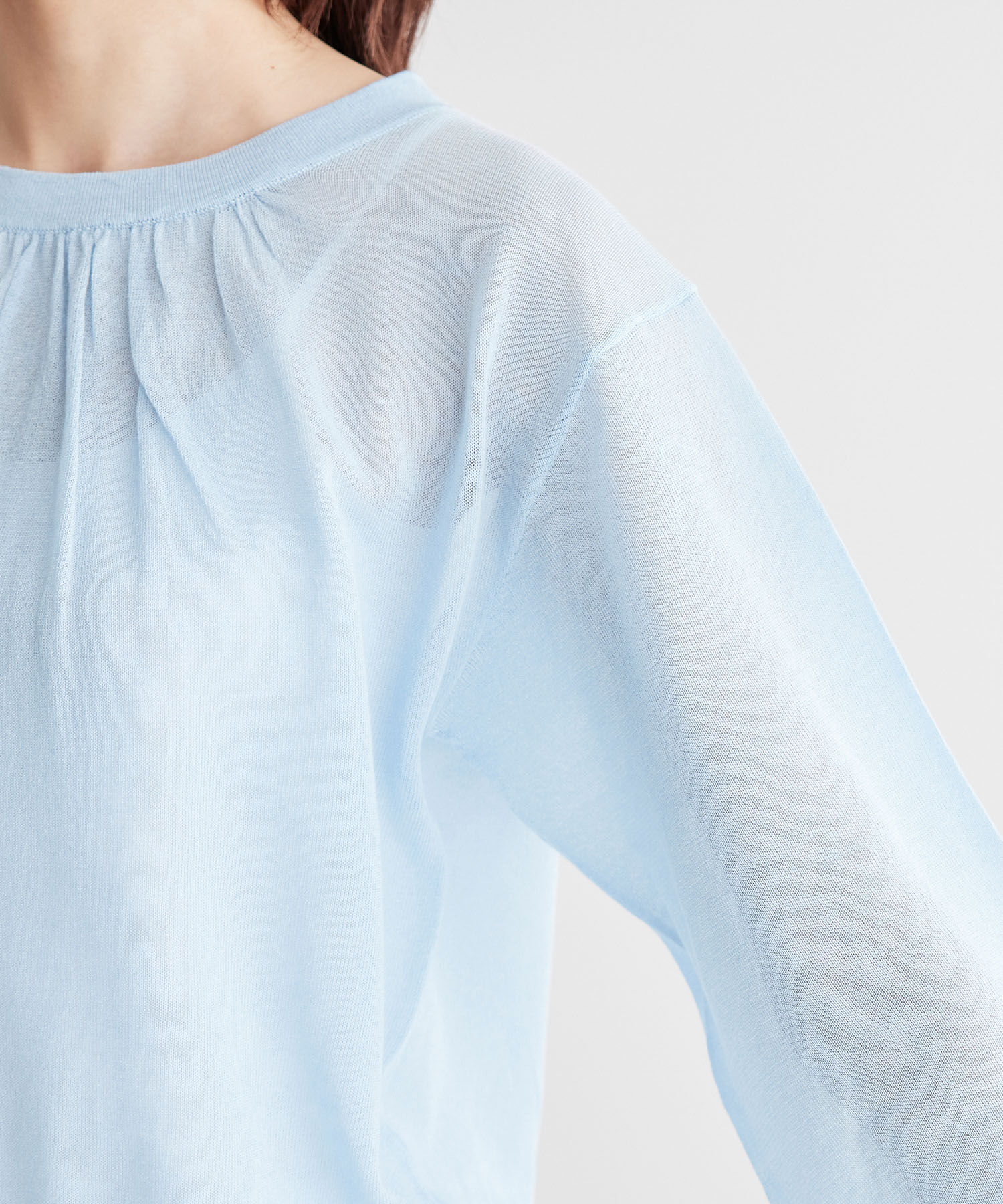 Rope&rsquo;Picnic「襟ギャザーシアーニットプルオーバー」|ニット・セーター|