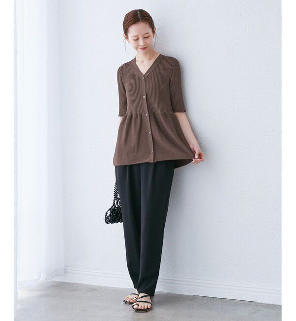 Rope&rsquo;Picnic「5分袖ペプラムカーディガン」|カーディガン|