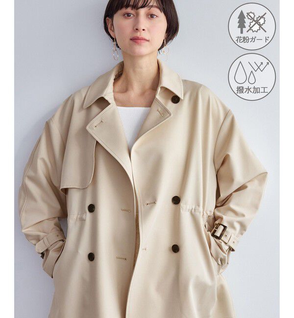 Rope&rsquo;Picnic「ミドル丈トレンチコート/花粉ガード・撥水」|トレンチコート|ベージュ(27)