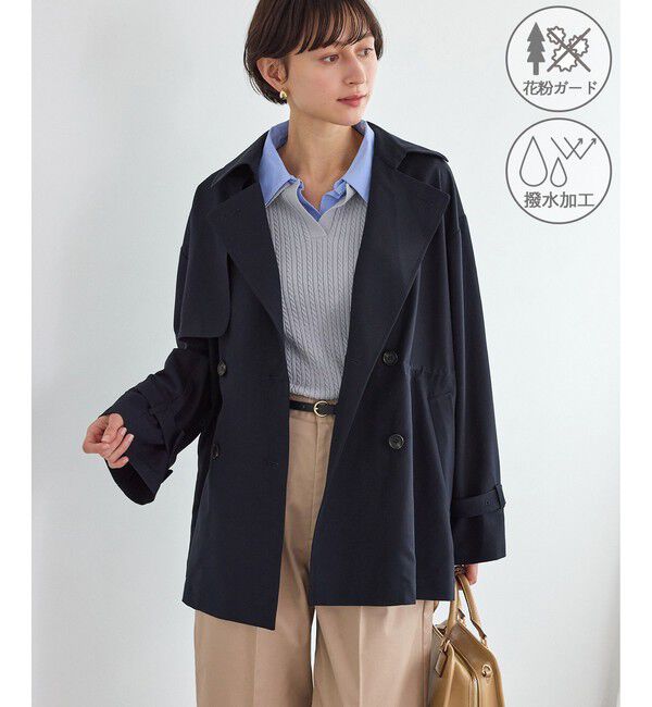 Rope&rsquo;Picnic「ミドル丈トレンチコート/花粉ガード・撥水」|トレンチコート|ネイビー(40)