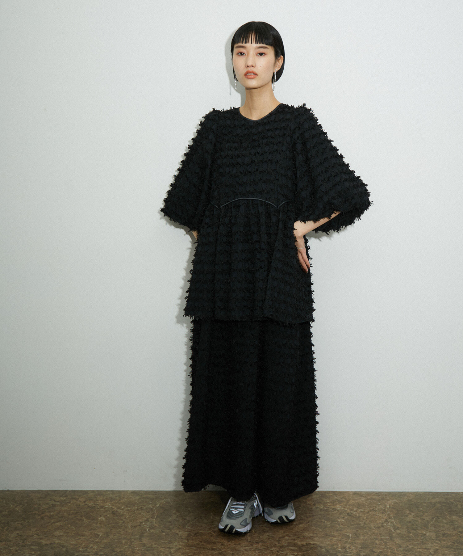 ADAM ET ROPE'「ジャガードペプラムブラウス」|シャツ・ブラウス|