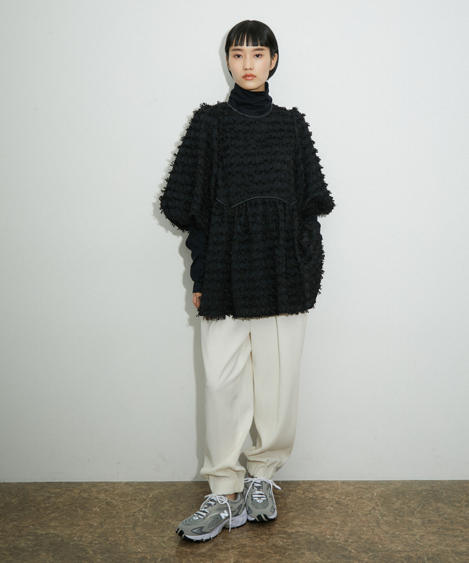 ADAM ET ROPE'「ジャガードペプラムブラウス」|シャツ・ブラウス|