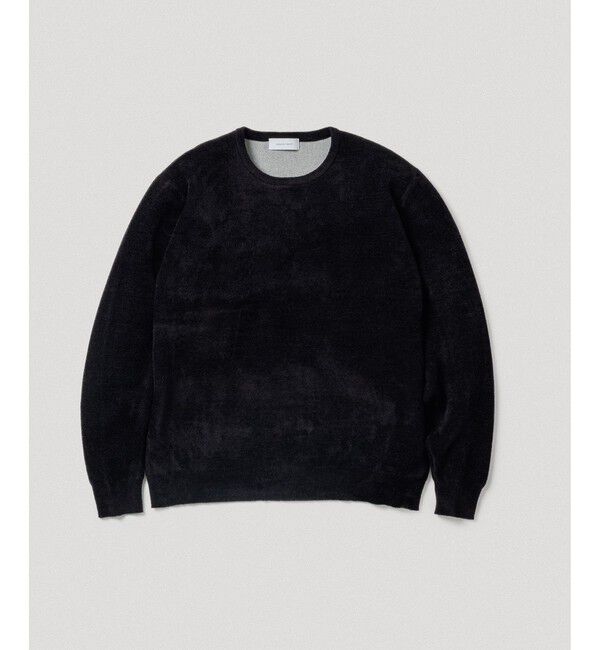 ADAM ET ROPE'「モールヤーン クルーネック ニットプルオーバー」|ニット・セーター|ブラック(01)