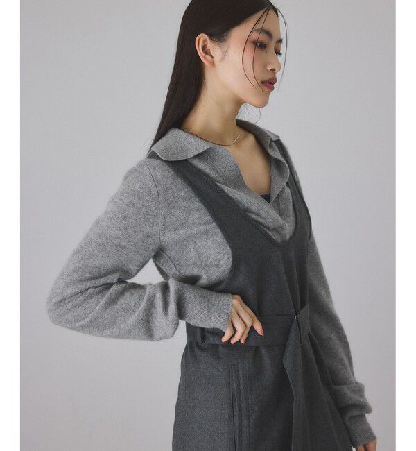 ADAM ET ROPE'「カシミヤポロニット」|ニット・セーター|グレー(07)