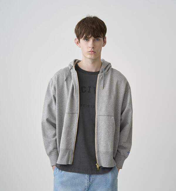 ORCIVAL「ORCIVAL | 裏毛 コットン フレンチテリージップフーディー MEN」|スウェット・ジャージ|GREY