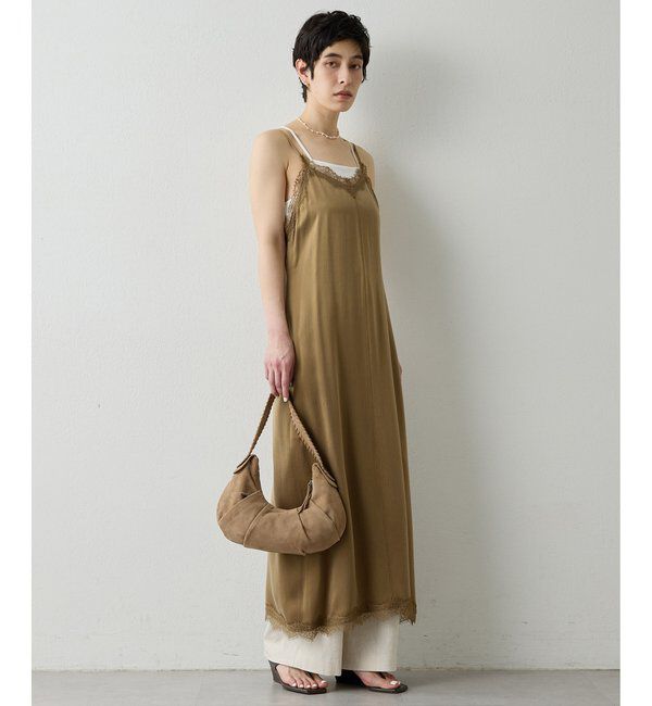 THE PAUSE「【THE PAUSE】レーストリムキャミワンピース」|ワンピース|カーキ