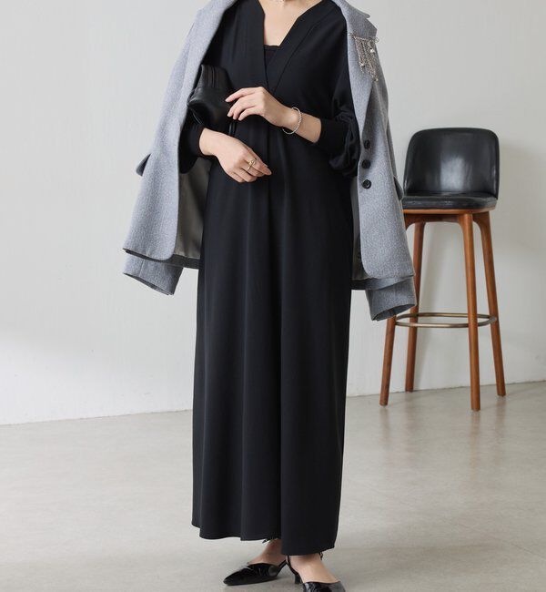  「【高機能素材】ジャージVネックワンピース/セレモニー」|ワンピース|