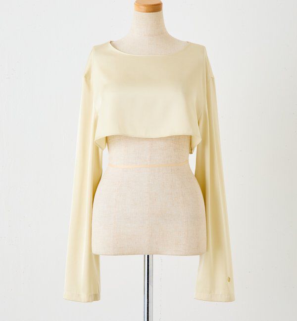  「【CEPIE./セピエ】サテンクロップドブラウス」|シャツ・ブラウス|