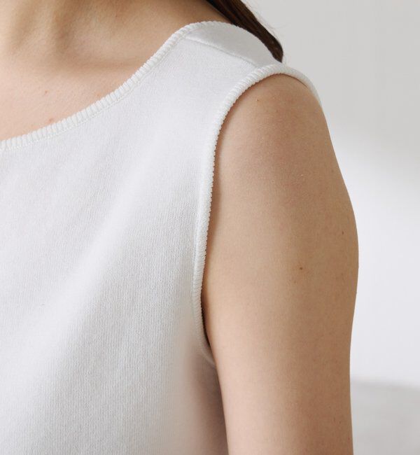  「ドライコットンノースリーブニット」|ニット・セーター|