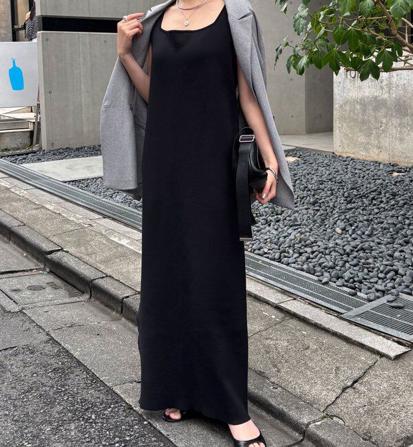  「ミラノリブニットワンピース」|ワンピース|ブラック