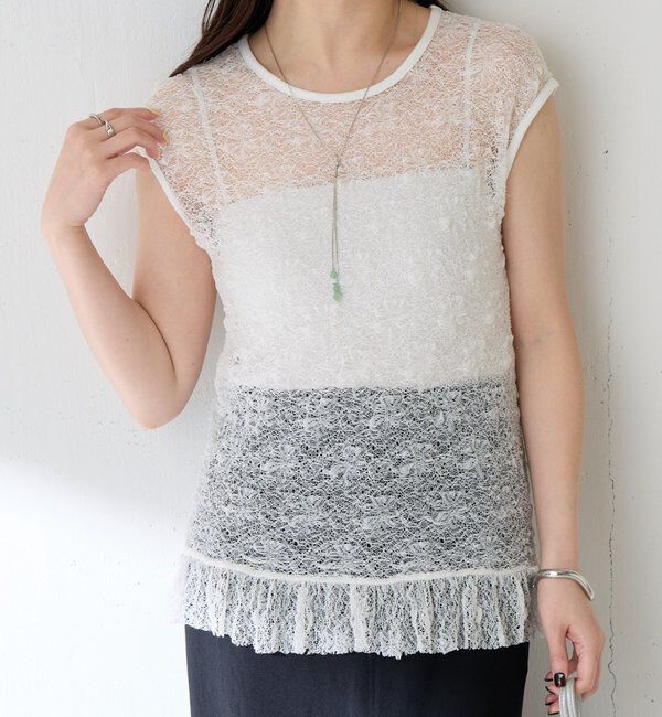  「レースフレンチカットソー」|Tシャツ・カットソー|ホワイト