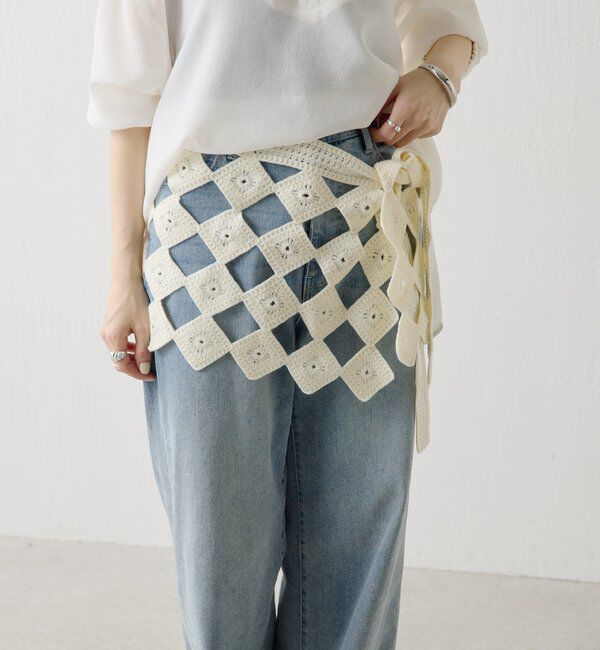  「【PAPILLONNER/パピヨネ】クロシェラップスカーフ」|その他|オフホワイト