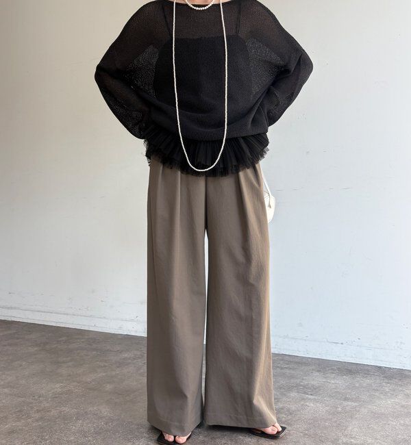  「透けないタックパンツ」|チノ|