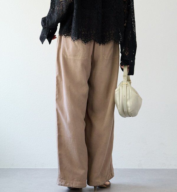  「【セットアップ可/こなれ感抜群】ガーメントダイ2wayワイドパンツ」|チノ|