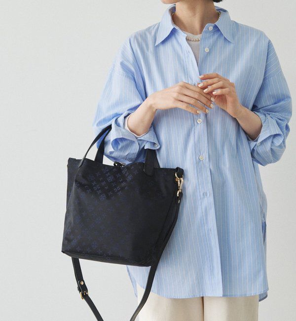  「ナイロンジャガード2WAYタウントートバッグ」|トートバッグ|ネイビー