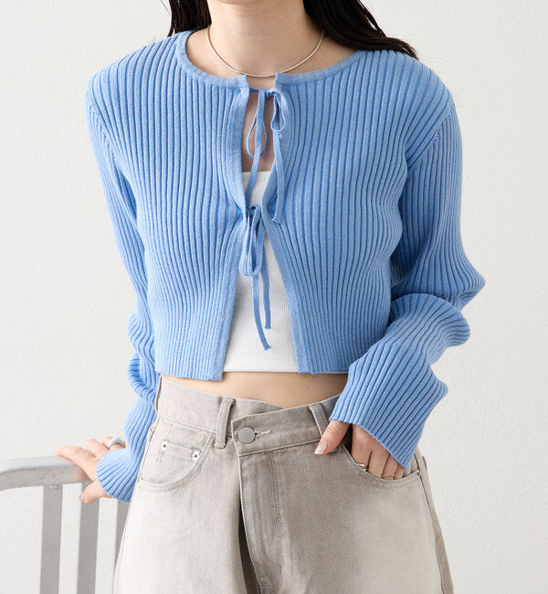  「【5色展開】ラメリボンカーディガン」|カーディガン|