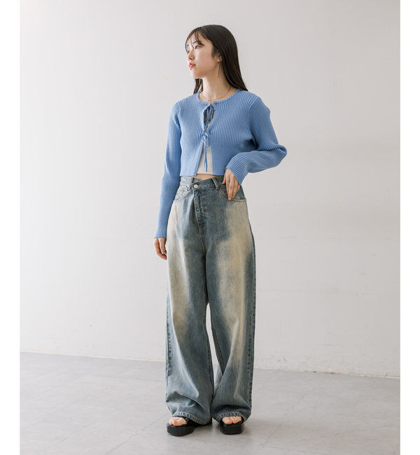  「【5色展開】ラメリボンカーディガン」|カーディガン|