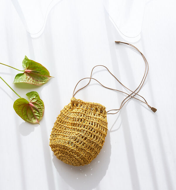 collex「【WEB限定】【BAGMATI】 ABACA巾着バッグ」|ショルダー・メッセンジャー|イエロー