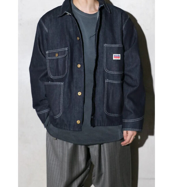 ABAHOUSE「【PENNEY'S 】10oz DENIM ENGINEER SHORT JAC」|ブルゾン・スタジャン|ブルー