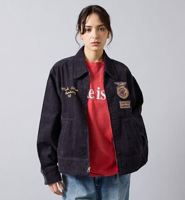 ABAHOUSE「【THRIFTY LOOK スリフティルック】 FFA JACKET/ファーマー」|ブルゾン・スタジャン|ネイビー