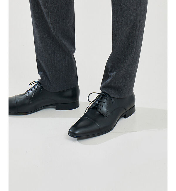 alfredoBANNISTER「【一部店舗＋WEB限定】レザーソール セミスクエア ストレートチップシューズ」|ビジネス・ドレスシューズ|BLK