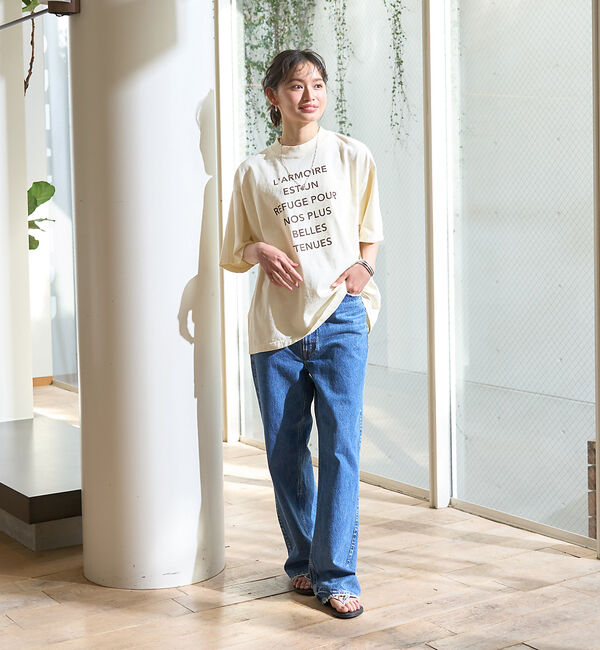 Rouge vif「ピグメントヴィンテージライクロゴBIG Tシャツ」|Tシャツ・カットソー|