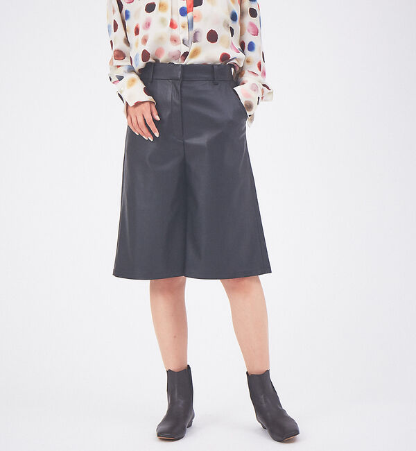 qualite「エコレザーハーフパンツ」|その他|ブラック