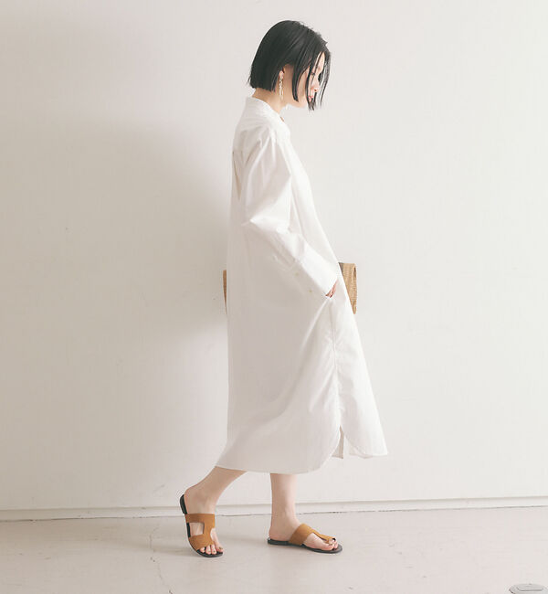 qualite「ドレープネックシャツワンピース」|ワンピース|