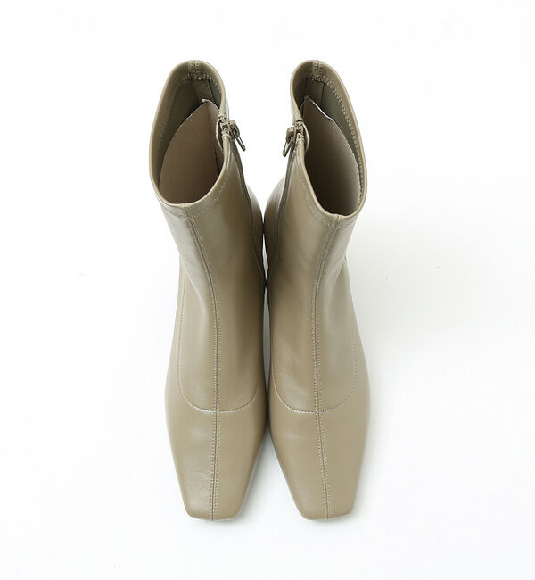 AU BANNISTER「【スノーソール/晴雨兼用】メタルラインヒールストレッチブーツ」|ショートブーツ|