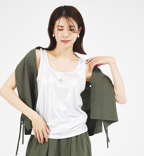 abahouse mavie「スクエアネック2WAYタンクトップ」|キャミソール|