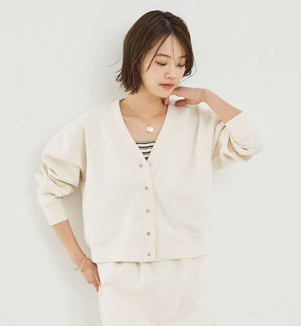 abahouse mavie「【セットアップ対応】シルキーダンボールカーディガン」|カーディガン|オフホワイト