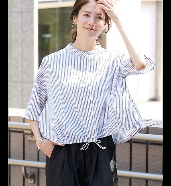 abahouse mavie「ドロストショートシャツ」|シャツ・ブラウス|ホワイト系その他1