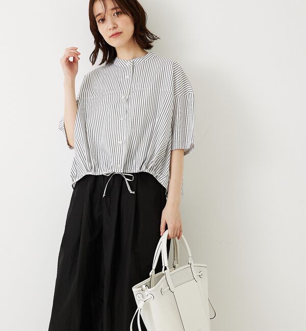 abahouse mavie「ドロストショートシャツ」|シャツ・ブラウス|