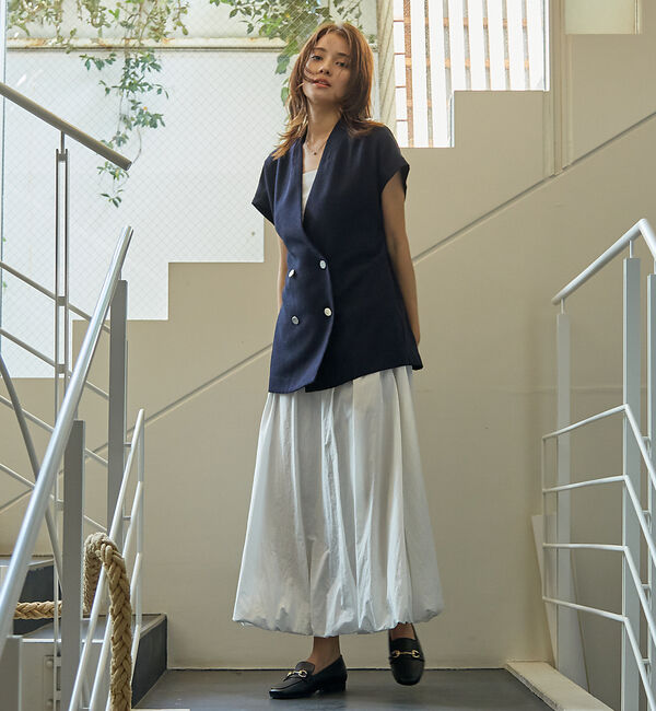 abahouse mavie「【セットアップ対応】ライトツィードフレンチジャケット」|ベスト・ジレ|
