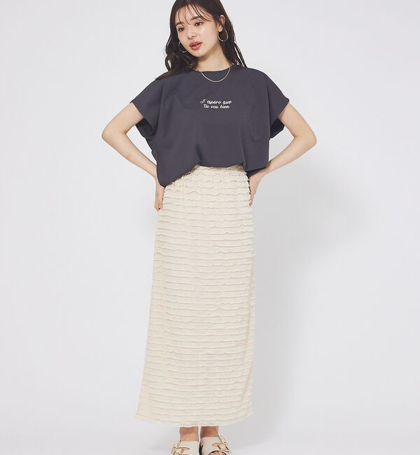 abahouse mavie「刺繍ロゴTシャツ」|Tシャツ・カットソー|