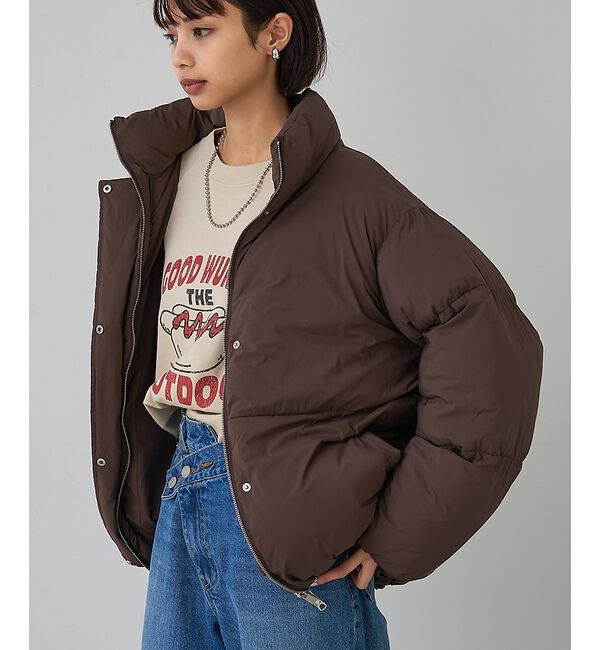 abahouse mavie「【non-no掲載】中綿オーバースタンドブルゾン」|ブルゾン・スタジャン|ブラウン