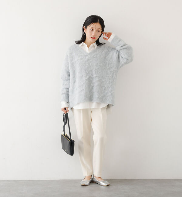 abahouse mavie「ブラッシュドVネックニット」|ニット・セーター|