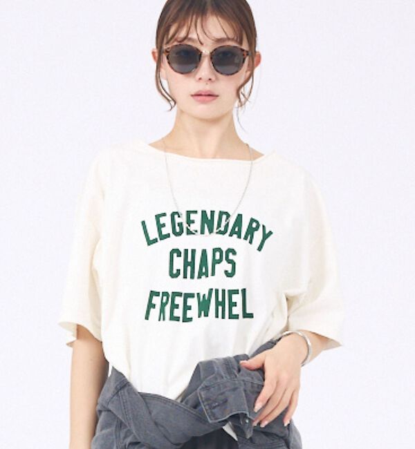 abahouse mavie「【2WAY】ピグメントオフショルダーロゴTシャツ」|Tシャツ・カットソー|オフホワイト