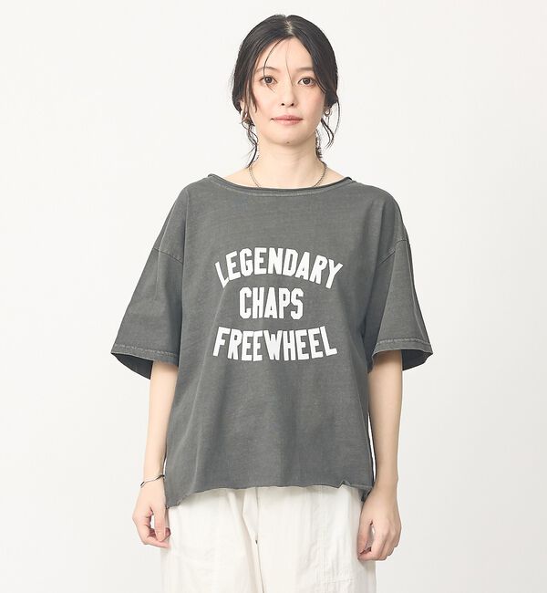 abahouse mavie「【2WAY】ピグメントオフショルダーロゴTシャツ」|Tシャツ・カットソー|