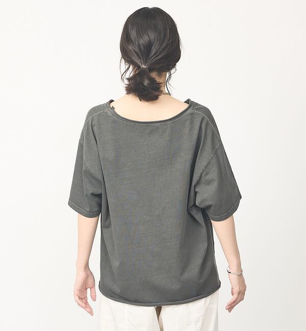 abahouse mavie「【2WAY】ピグメントオフショルダーロゴTシャツ」|Tシャツ・カットソー|