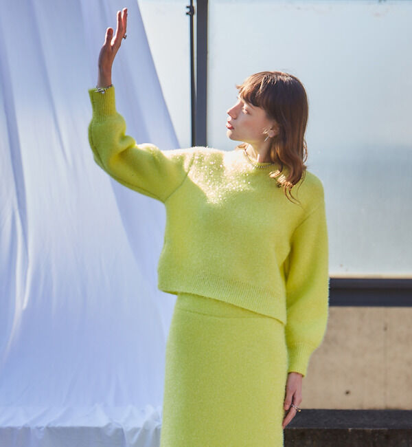 Soffitto「前後2WAYフィルムラメニット」|カーディガン|