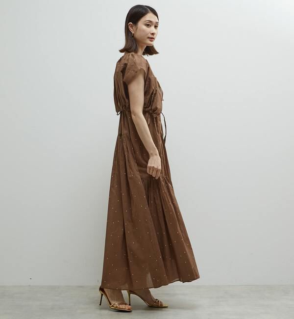 Soffitto「インド綿ドット刺繍ギャザーボレロブラウス」|カーディガン|