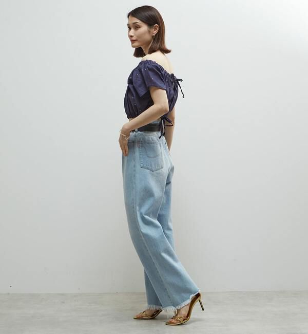 Soffitto「インド綿ドット刺繍ギャザーボレロブラウス」|カーディガン|