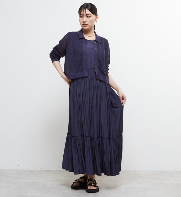 Soffitto「衿付きメッシュカーディガン」|カーディガン|