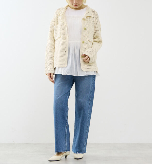 SOFFITTO「クロシェ風ニットカーディガン」|カーディガン|